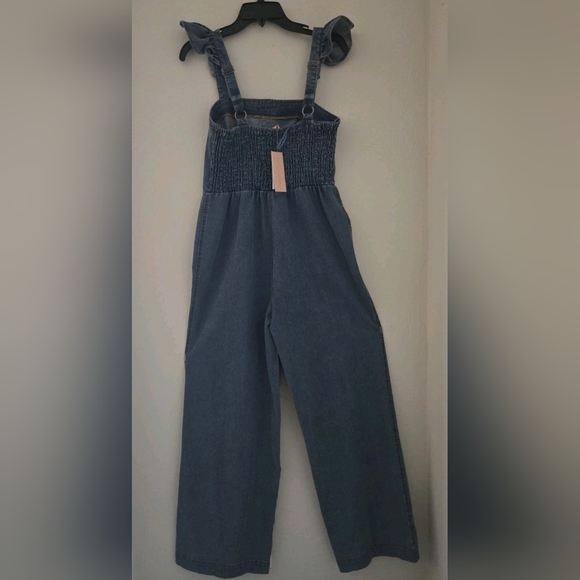 Ruffle Women's Denim Jumpsuit. (Evolutionary) - Picture 10 of 12